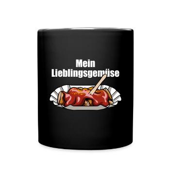 Currywurst - Mein Lieblingsgemüse - Fast Food - Tasse einfarbig - Schwarz - Vorne