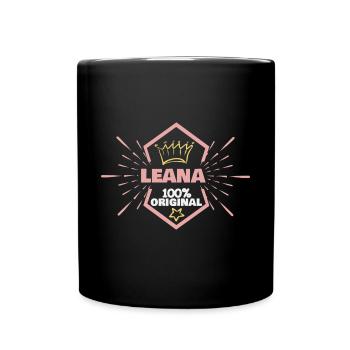 First name Leana - Full Colour Mug - black - Front