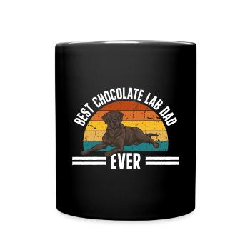 Schoko Brauner Labrador Retriever Hund - Tasse einfarbig - Schwarz - Vorne