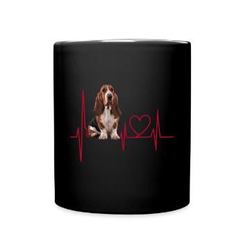 Heartbeat Gift for Dogs - Full Colour Mug - black - Front