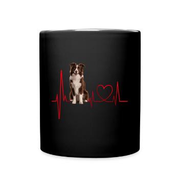 Heartbeat Gift for Dogs - Full Colour Mug - black - Front
