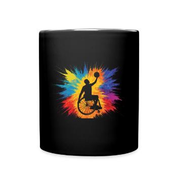 Cadeau de basketball en fauteuil roulant - Mug uni - noir - Devant