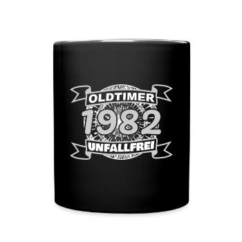 Oldtimer 1982 - Tasse einfarbig - Schwarz - Vorne