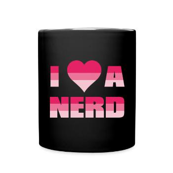 I love a nerd heart - Full Colour Mug - black - Front