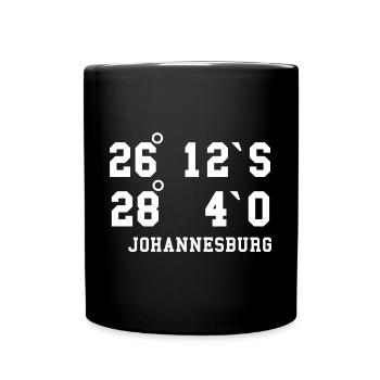 Johannesburg Koordinaten Südafrika Urlaub Idee - Tasse einfarbig - Schwarz - Vorne