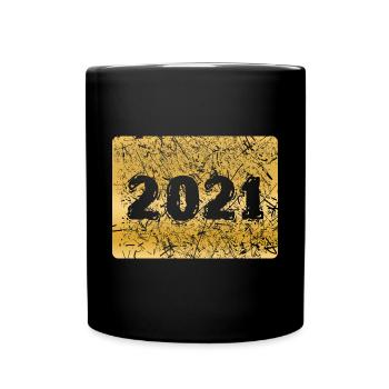 Zahl 2021 - Tasse einfarbig - Schwarz - Vorne