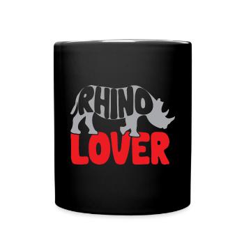Nashorn Rhino Einhorn - Tasse einfarbig - Schwarz - Vorne