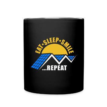 Eat Sleep Smile Repeat - Photovoltaic Saying - Full Colour Mug - black - Front