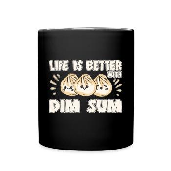 Delicious Asian Food Bao Bun Funny Dim Sum - Full Colour Mug - black - Front