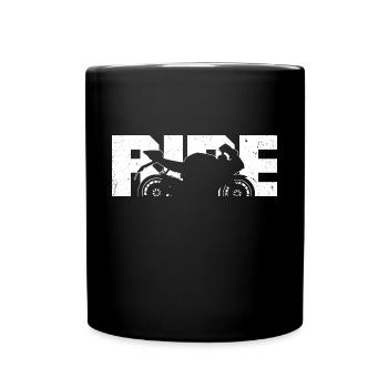 Motorrad Motorradfahrer Bekleidung Motorradfahrer Biker - Tasse einfarbig - Schwarz - Vorne