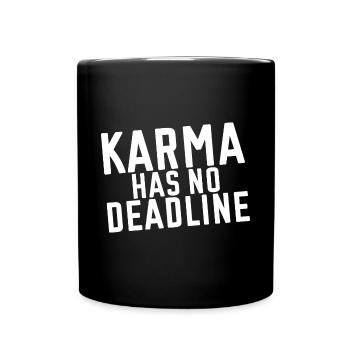 Le karma n’a pas de date limite - Mug uni - noir - Devant