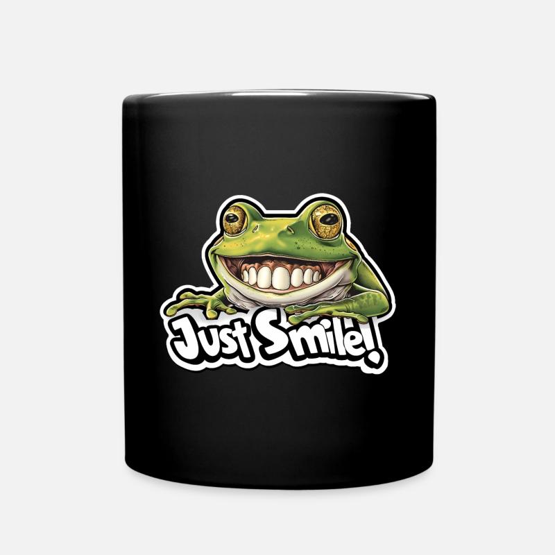 Just Smile! Ugly Frog - Full Colour Mug - black