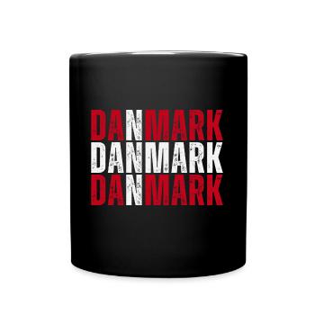 Flag of Denmark, Danish pride - Full Colour Mug - black - Front