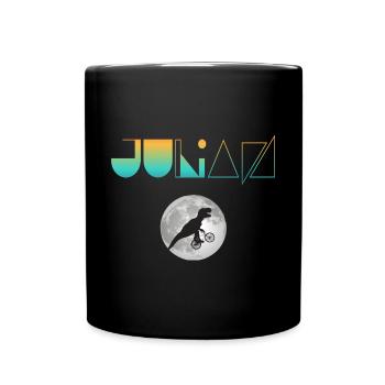 JULIAN - Beautiful boy name with dinosaur - Full Colour Mug - black - Front