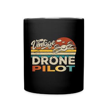 Drone Drone Drone Quadricoptère Anniversaire - Mug uni - noir - Devant