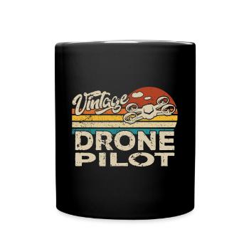 Drone Drone Drone Quadricoptère Anniversaire - Mug uni - noir - Devant
