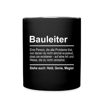 Bauleiter - Tasse einfarbig - Schwarz - Vorne