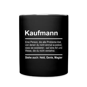 Kaufmann - Tasse einfarbig - Schwarz - Vorne