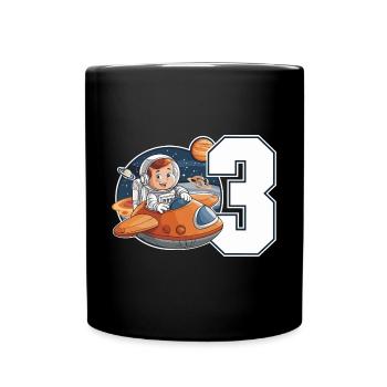 3rd Birrdday Astronaut Space Adventure for Boys - Tasse einfarbig - Schwarz - Vorne