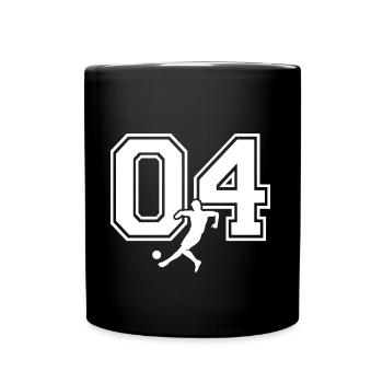 Soccer Number 04 Soccer Player - Full Colour Mug - black - Front