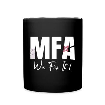 Arzthelferin We Fix It MFA - Tasse einfarbig - Schwarz - Vorne