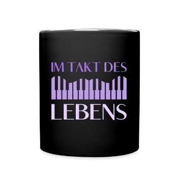 Klavier Pianist Im Takt Des Lebens Piano - Tasse einfarbig - Schwarz - Vorne