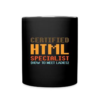html dire la science informatique cadeau Parti Code Flirt - Mug uni - noir - Devant
