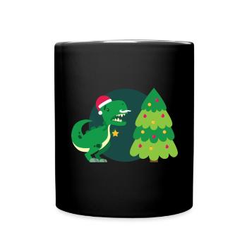 T-Rex hates Christmas - Full Colour Mug - black - Front