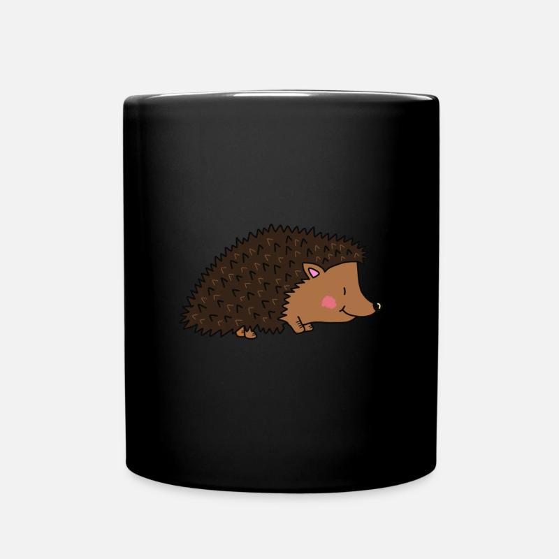 hedgehog hedgehog autumn sonic garden winter spines - Full Colour Mug - black