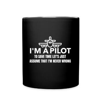 Geschenkideen für Piloten Flugzeug Berufe Geschenk - Tasse einfarbig - Schwarz - Vorne