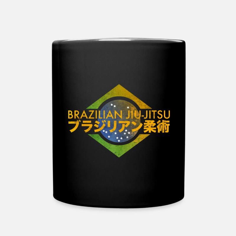 Brazilian Jiu-Jitsu Couleurs Brésil - Mug uni - noir