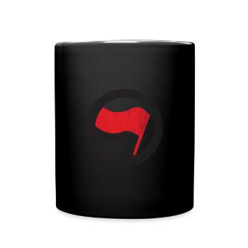 DRAPEAU ANTIFA DRAPEAU ROUGE NOIR - Mug uni - noir - Devant