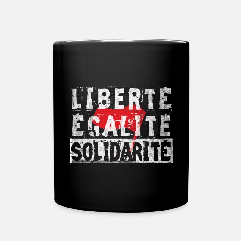antifa freiheit gleichheit brüderlichkeit - Tasse einfarbig - Schwarz