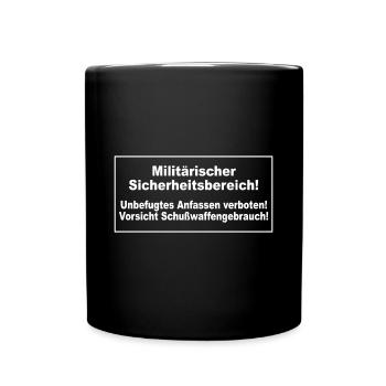 Bundeswehrsoldat Geschenk - Tasse einfarbig - Schwarz - Vorne