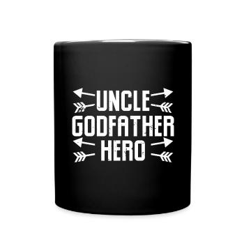 Uncle Godfather Hero - Tasse einfarbig - Schwarz - Vorne
