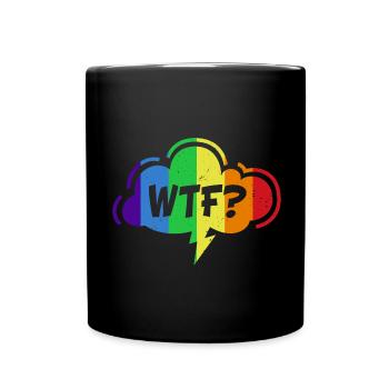 WTF Rainbow Graphic - Full Colour Mug - black - Front