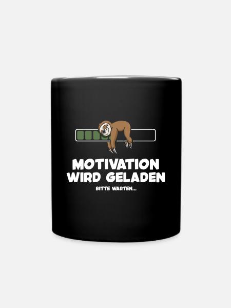 Motivation wird geladen Faultier Faultiermotiv - Tasse einfarbig - Schwarz
