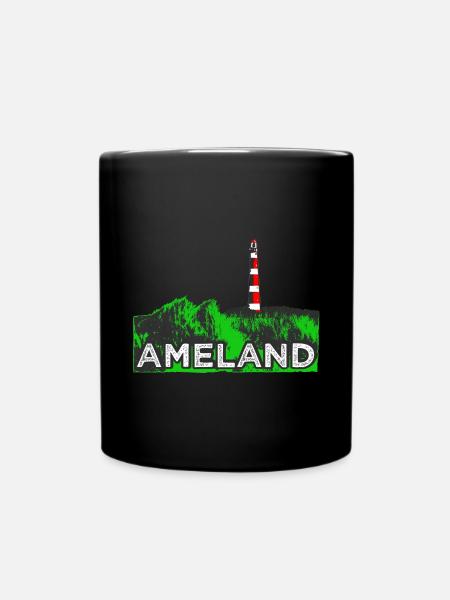 Ameländer Leuchtturm - Tasse einfarbig - Schwarz