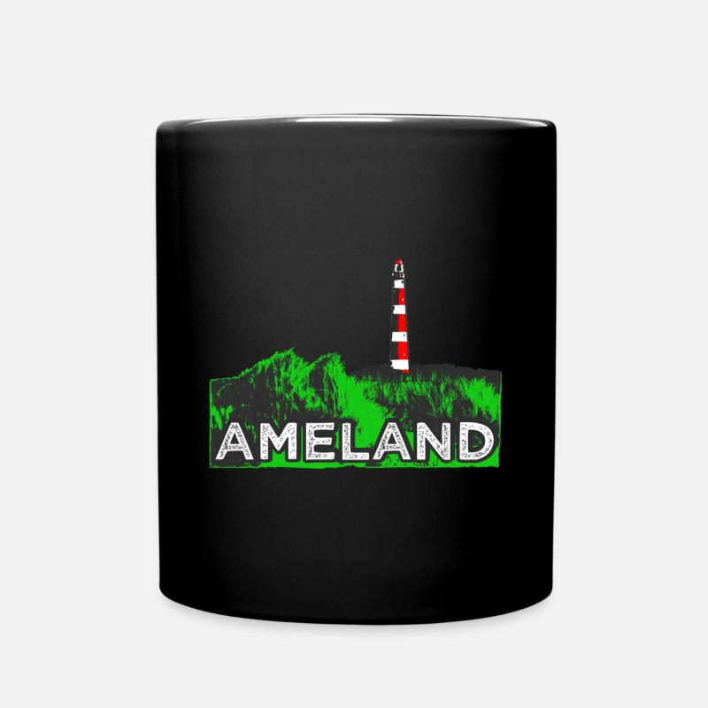 Ameländer Leuchtturm - Tasse einfarbig - Schwarz