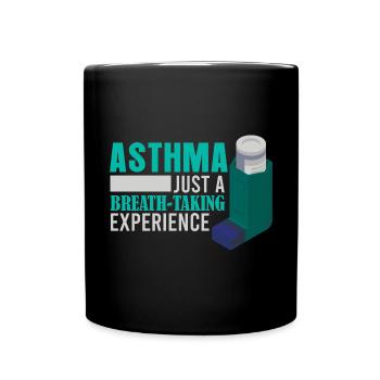 Lustig Asthma nur eine atemberaubende Erfahrung Lu - Tasse einfarbig - Schwarz - Vorne