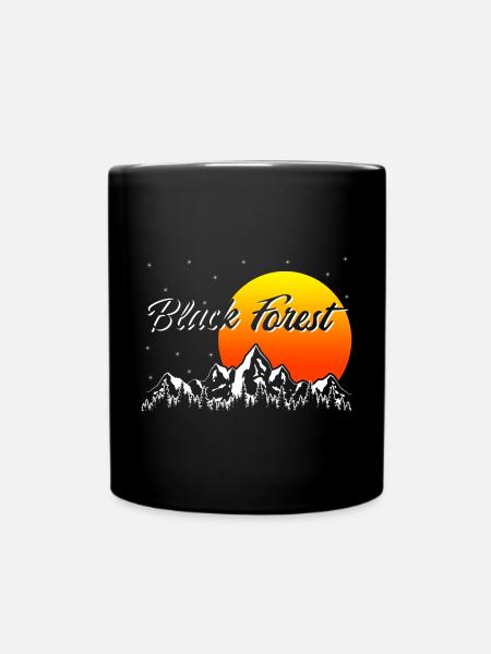Black Forest Sonnenuntergang - Tasse einfarbig - Schwarz