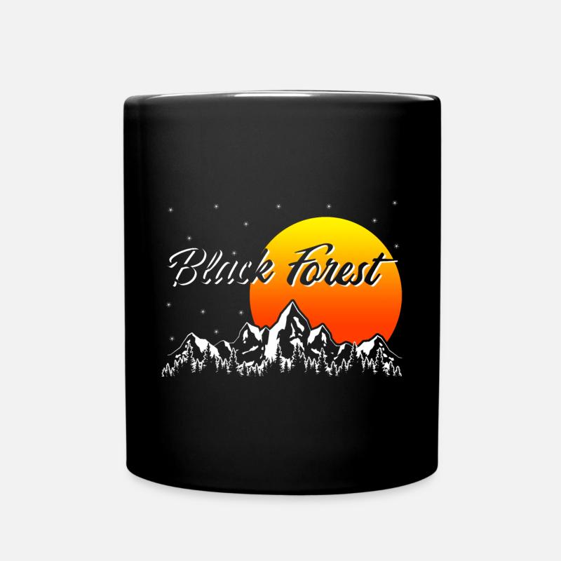 Black Forest Sonnenuntergang - Tasse einfarbig - Schwarz