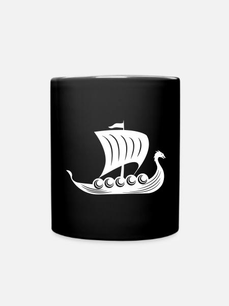 Wikingerboot - Tasse einfarbig - Schwarz