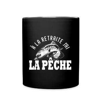 a la retraite Cadeau Humour pêche peche - Mug uni - noir - Devant