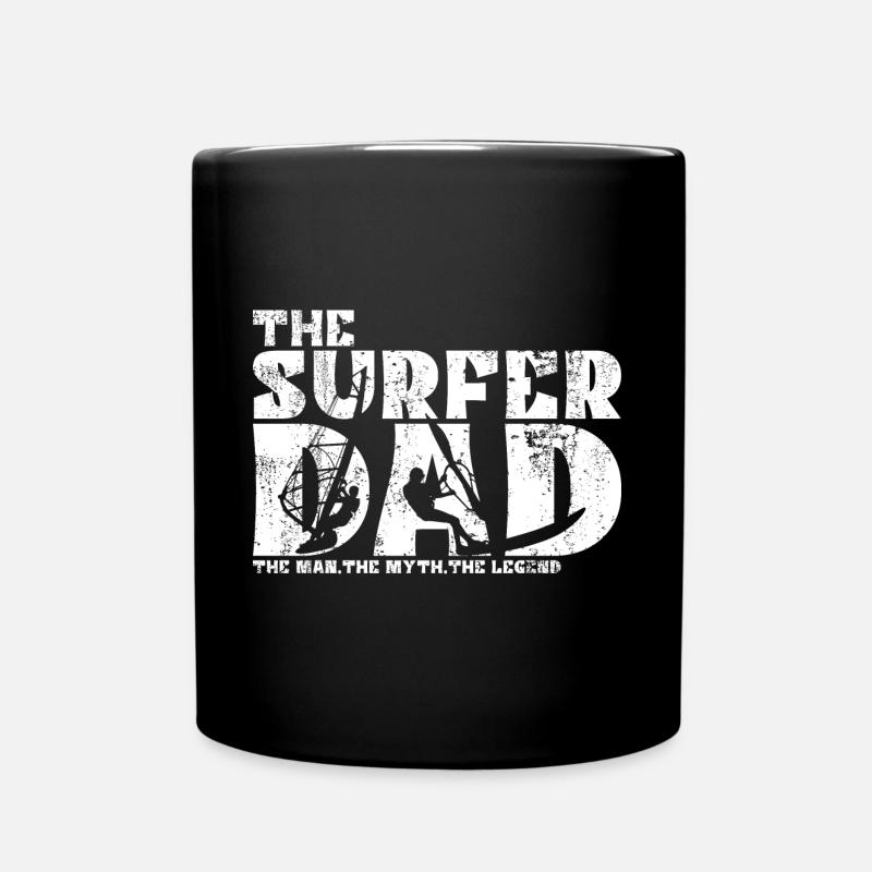 Windsurfing Windsurfer Surfer Dad Holiday Funny - Full Colour Mug - black