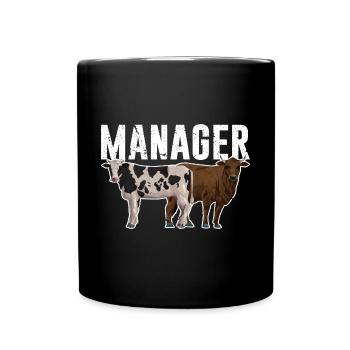 Kuh Landwirt Milchbauer Verrückte Kühe - Tasse einfarbig - Schwarz - Vorne