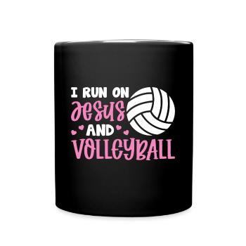 Beach Volley Frauen Volleyball Sport Geschenk - Tasse einfarbig - Schwarz - Vorne