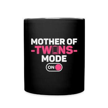 Mutter von Zwillingen Mode On Design für eine - Tasse einfarbig - Schwarz - Vorne