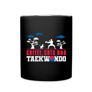 TKD Korean Martial Arts Tae Kwon - Tasse einfarbig - Schwarz - Vorne