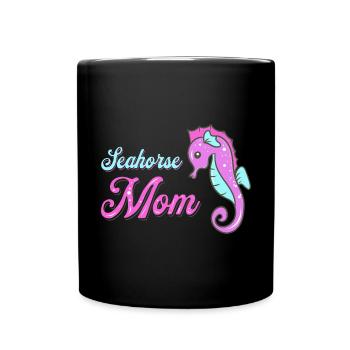Seahorse Mom Aquarium Fish Mama - Full Colour Mug - black - Front